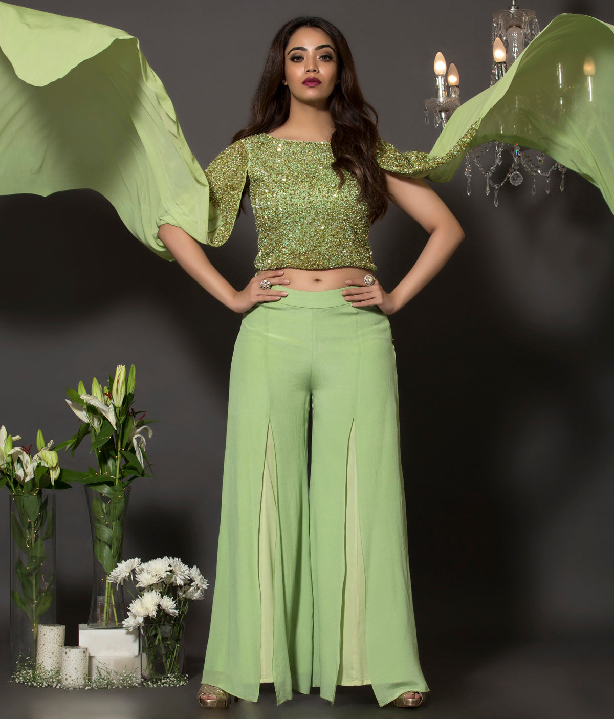 Pista green cape set