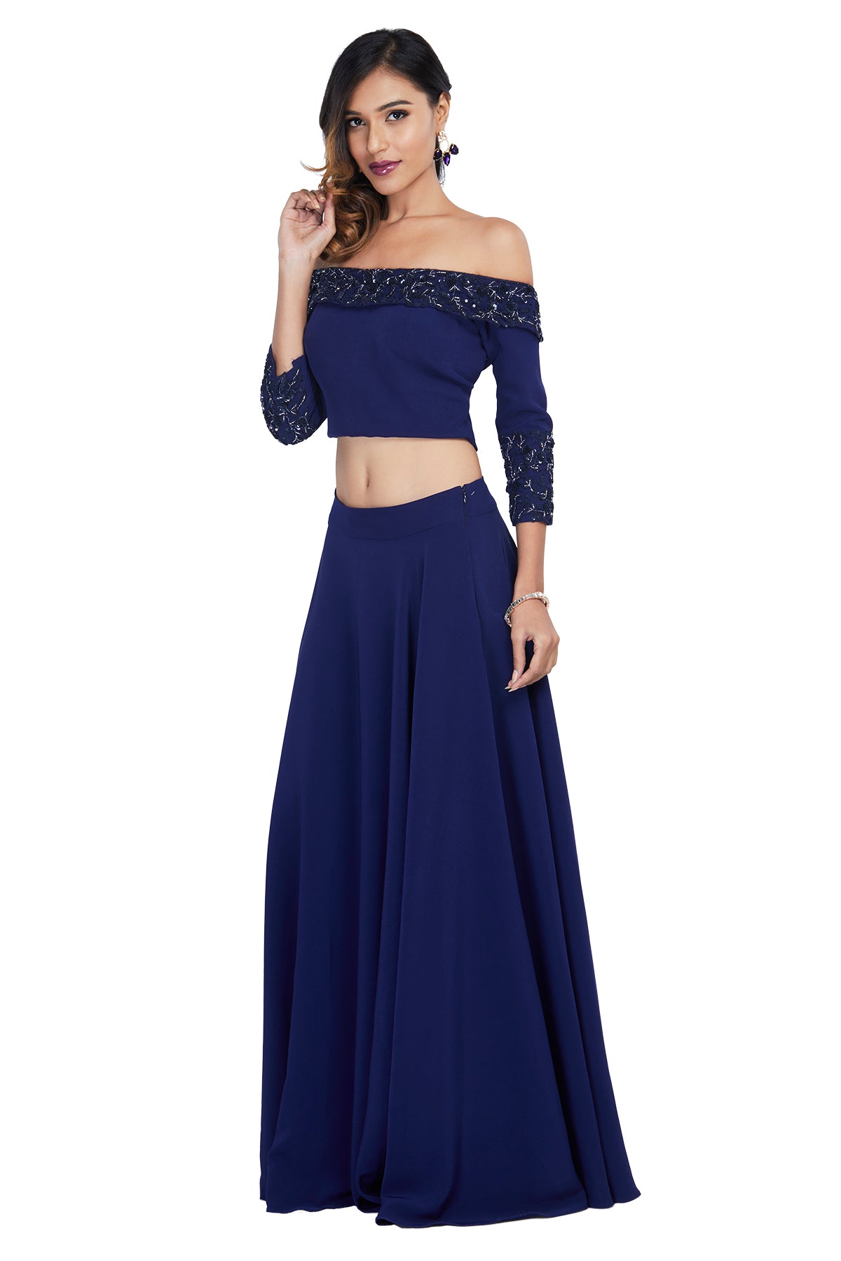 Jewelled Crop Top and Skirt – Monisha Jaising